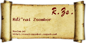 Rónai Zsombor névjegykártya
